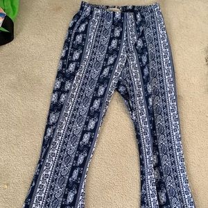Full length elephant print flowy pants